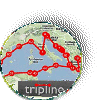 Mappa interattiva con tappe di Mediterraid 2011 sulla piattaforma Tripline